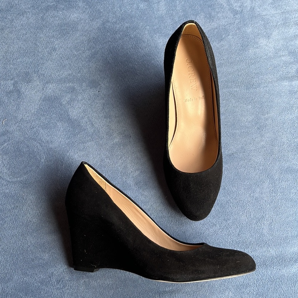 J. Crew suede leather Sylvia wedges